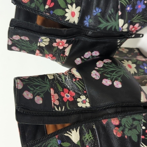 Valentino Garavani Camugarden paneled Floral ankle boots woman's size 7 EU 37 - Picture 12 of 16